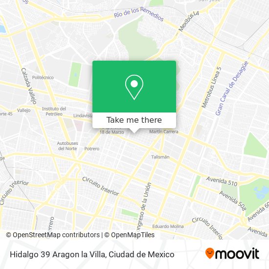 Hidalgo 39  Aragon la Villa map