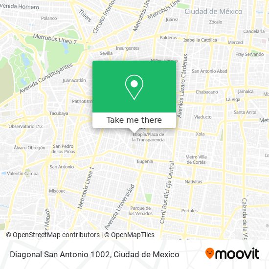 Mapa de Diagonal San Antonio 1002