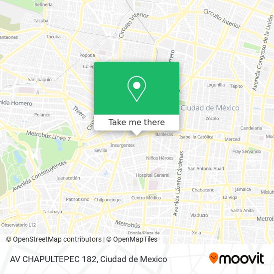 Mapa de AV CHAPULTEPEC 182