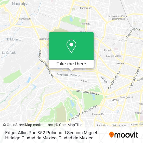 Edgar Allan Poe 352  Polanco II Sección  Miguel Hidalgo  Ciudad de Mexico map