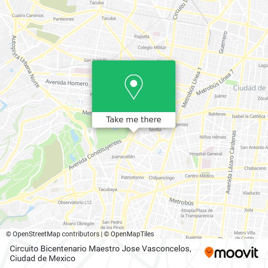 Circuito Bicentenario Maestro Jose Vasconcelos map