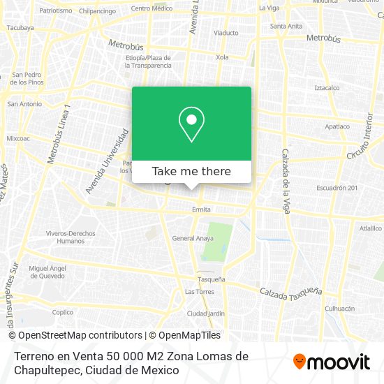 Mapa de Terreno en Venta 50 000 M2 Zona Lomas de Chapultepec