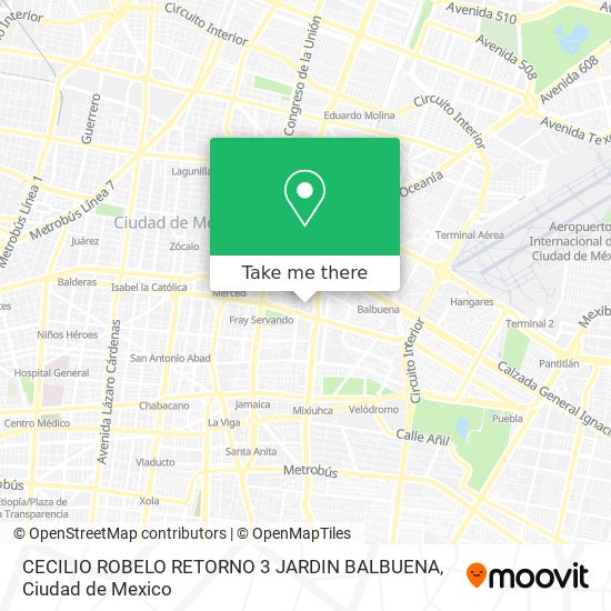 CECILIO ROBELO RETORNO 3  JARDIN BALBUENA map