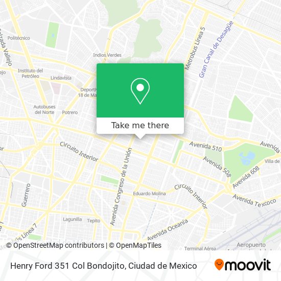 Mapa de Henry Ford 351  Col  Bondojito