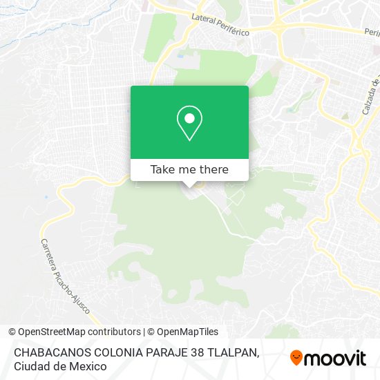 Mapa de CHABACANOS  COLONIA PARAJE 38  TLALPAN