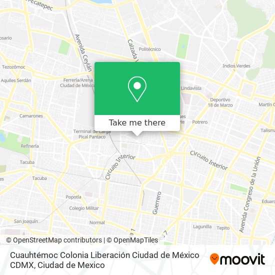 Mapa de Cuauhtémoc  Colonia Liberación  Ciudad de México  CDMX
