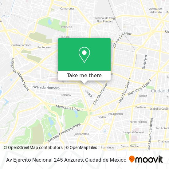 Av  Ejercito Nacional  245  Anzures map