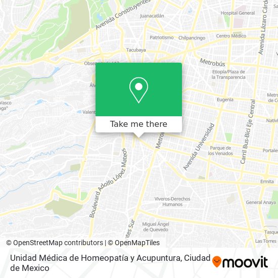 Unidad Médica de Homeopatía y Acupuntura map