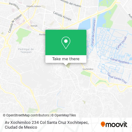 Mapa de Av  Xochimilco   234  Col  Santa Cruz Xochitepec