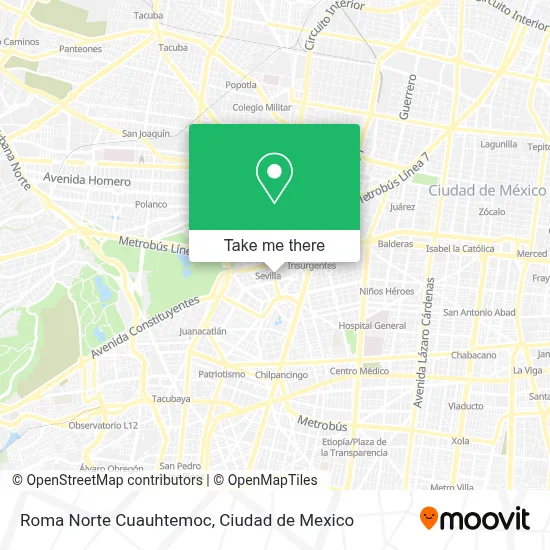 Roma Norte   Cuauhtemoc map