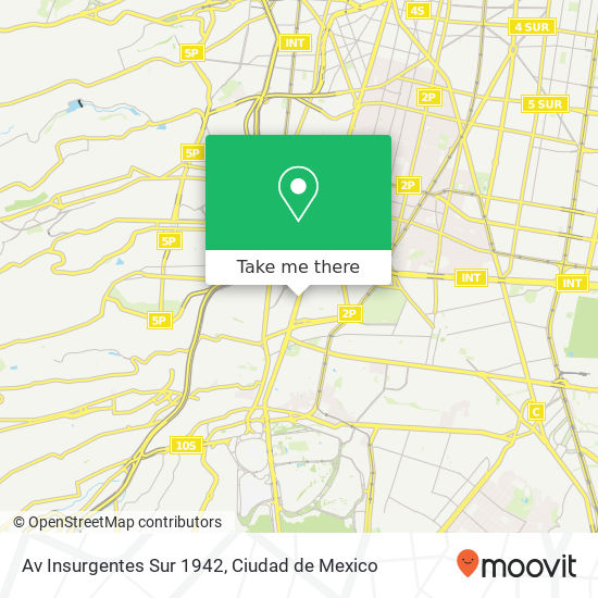 Av  Insurgentes Sur 1942 map