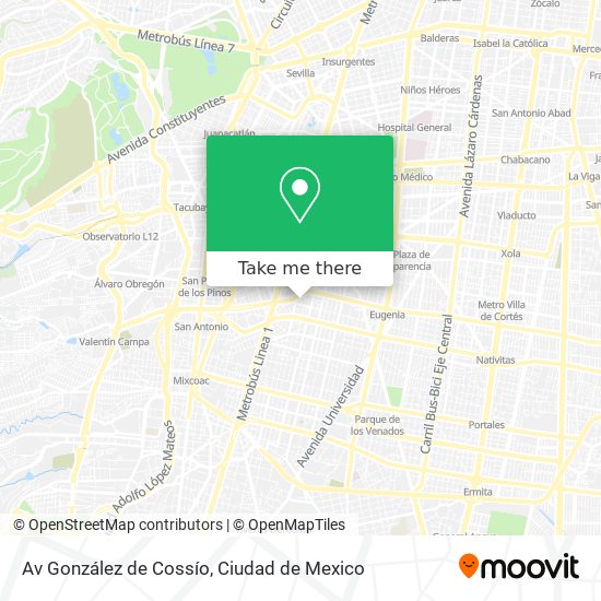 Av González de Cossío map