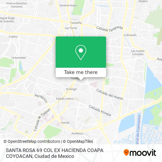 SANTA ROSA 69  COL  EX HACIENDA COAPA  COYOACAN map