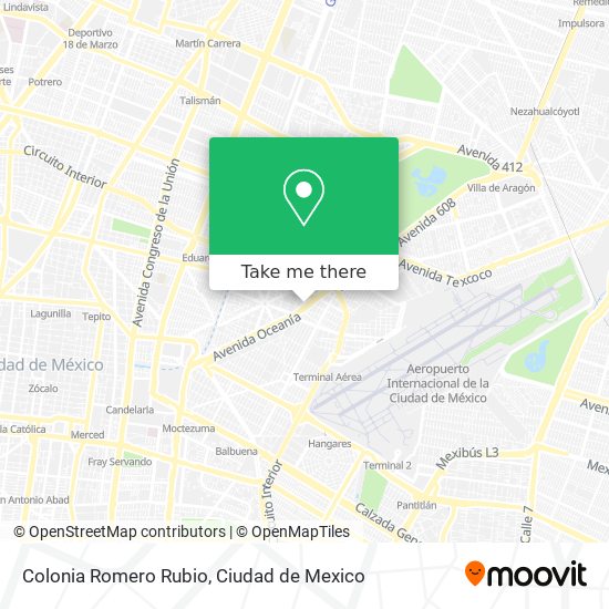Colonia Romero Rubio map