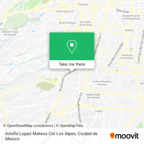 Mapa de Adolfo Lopez Mateos Col  Los Alpes