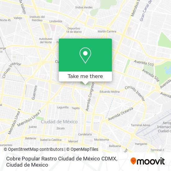 Cobre  Popular Rastro  Ciudad de México  CDMX map