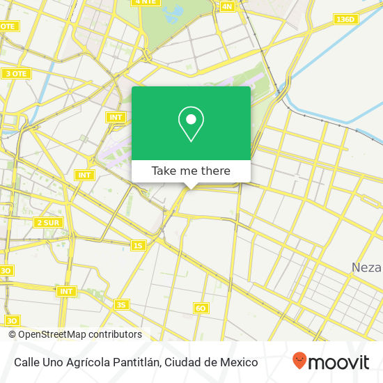 Mapa de Calle Uno  Agrícola Pantitlán