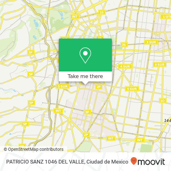 Mapa de PATRICIO SANZ 1046 DEL VALLE