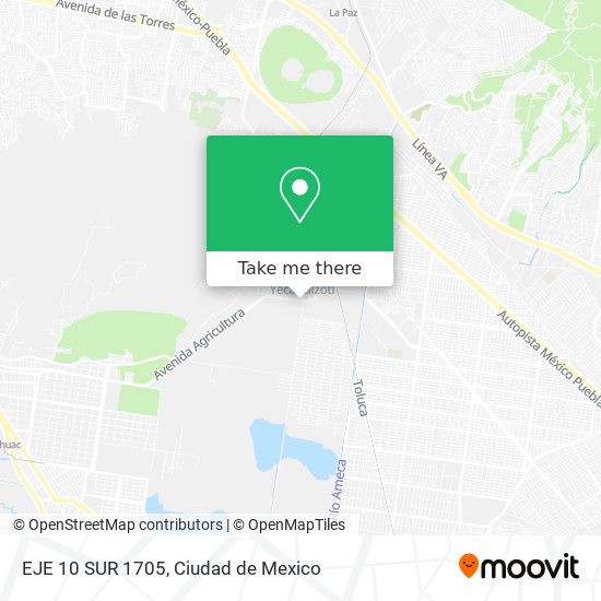 Mapa de EJE 10 SUR  1705
