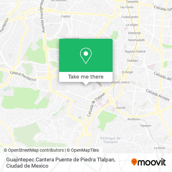 Mapa de Guajintepec  Cantera Puente de Piedra  Tlalpan