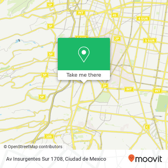 Mapa de Av Insurgentes Sur 1708