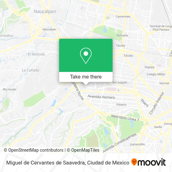 Miguel de Cervantes de  Saavedra map