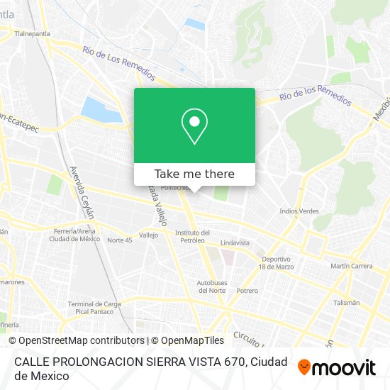 CALLE PROLONGACION SIERRA VISTA 670 map