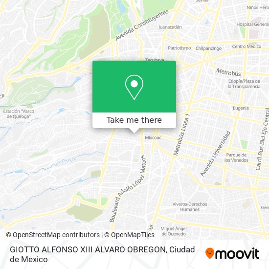 GIOTTO  ALFONSO XIII  ALVARO OBREGON map