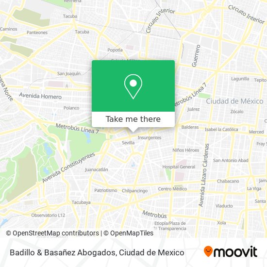 Mapa de Badillo & Basañez Abogados