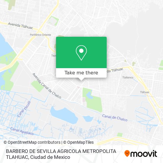 BARBERO DE SEVILLA AGRICOLA METROPOLITA TLAHUAC map