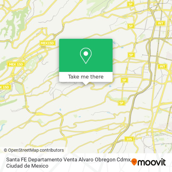 Santa FE  Departamento  Venta  Alvaro Obregon  Cdmx map