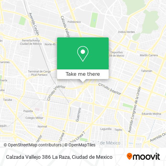 Mapa de Calzada Vallejo 386  La Raza