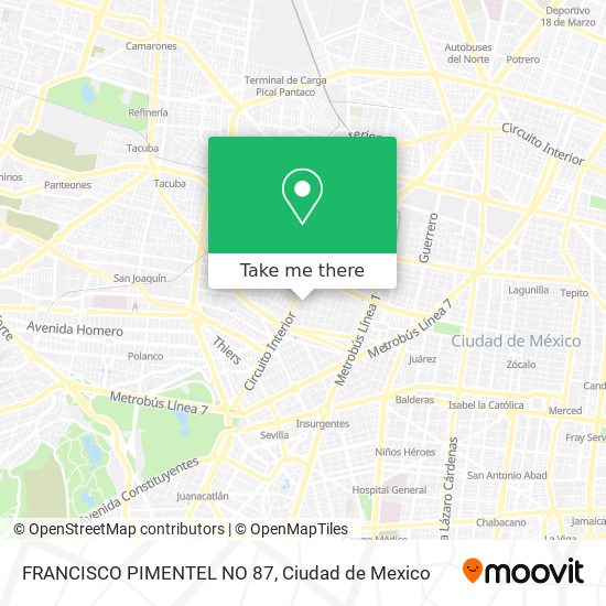 Mapa de FRANCISCO PIMENTEL NO 87