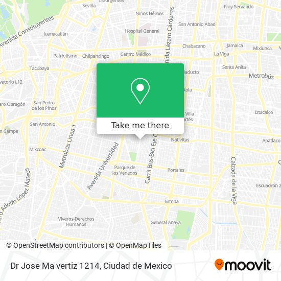 Dr  Jose Ma vertiz 1214 map