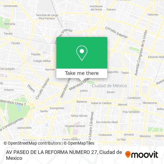 Mapa de AV  PASEO DE LA REFORMA NUMERO 27