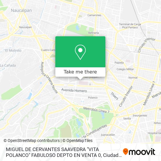 MIGUEL DE CERVANTES SAAVEDRA  "VITA POLANCO" FABULOSO DEPTO  EN VENTA   0 map