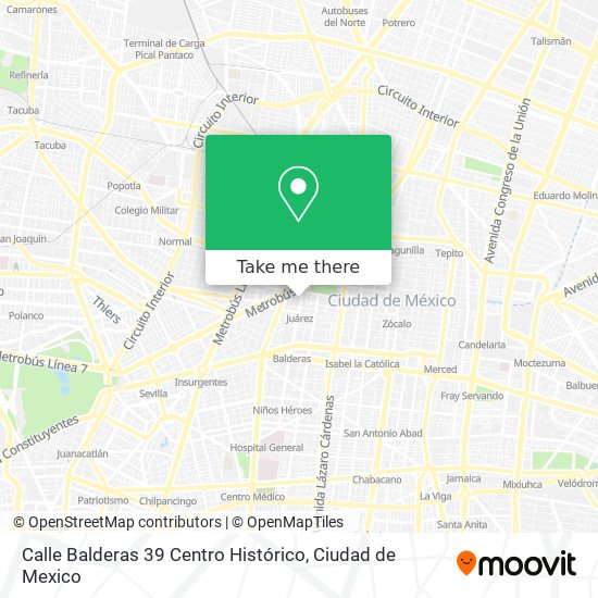 Calle Balderas 39  Centro Histórico map