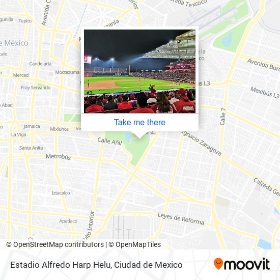 How to get to Estadio Alfredo Harp Helu in Cuauhtémoc by bus or metro?