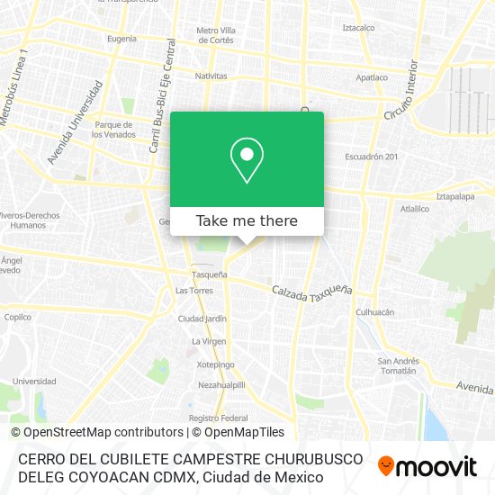 CERRO DEL CUBILETE  CAMPESTRE CHURUBUSCO  DELEG  COYOACAN  CDMX map