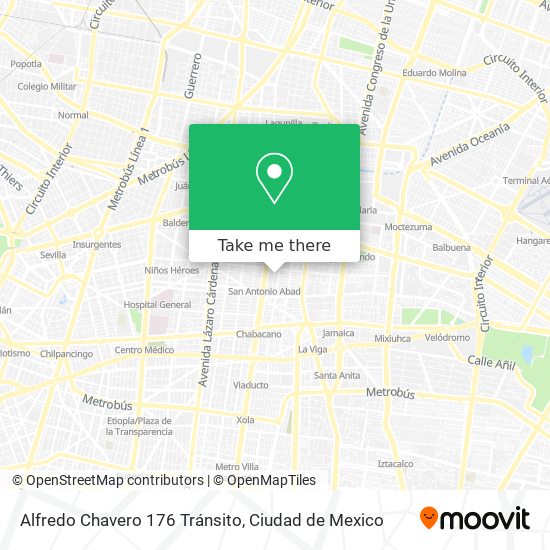 Alfredo Chavero 176  Tránsito map