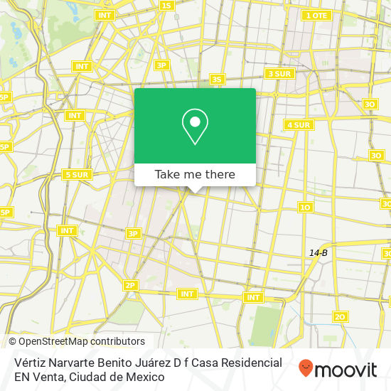 Vértiz Narvarte Benito Juárez D f  Casa Residencial EN Venta map