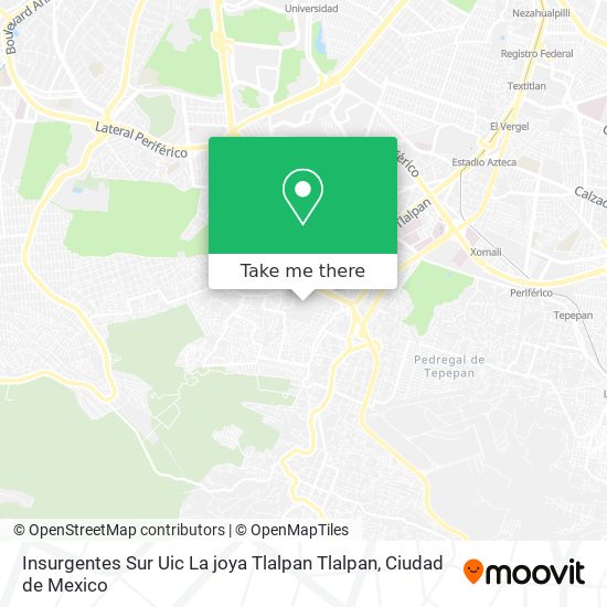 Insurgentes Sur  Uic  La joya  Tlalpan  Tlalpan map