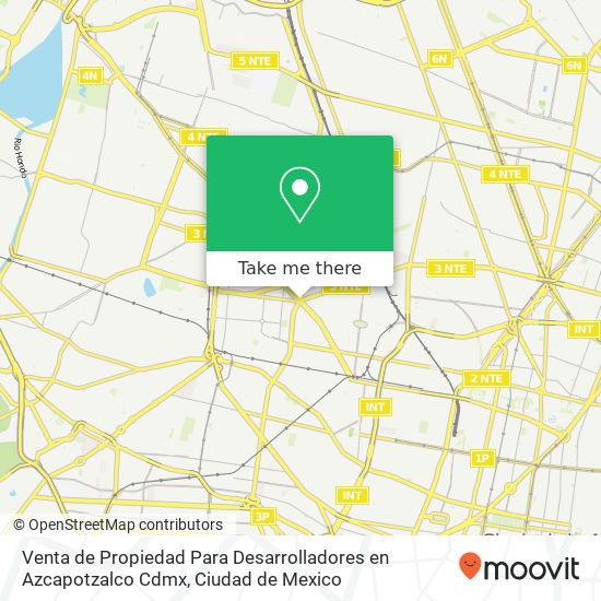 Venta de Propiedad Para Desarrolladores en Azcapotzalco  Cdmx map