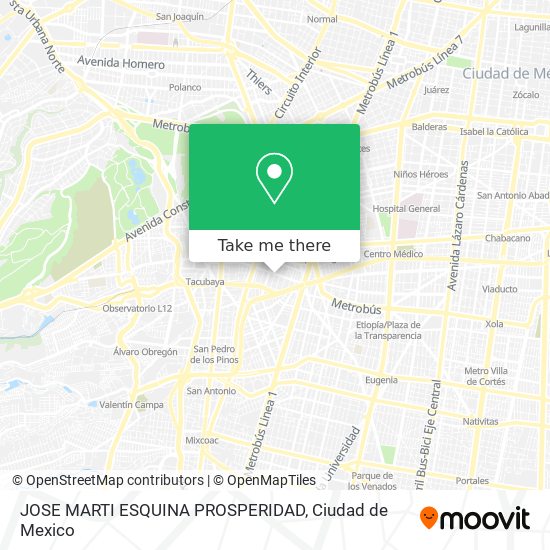 JOSE MARTI ESQUINA PROSPERIDAD map