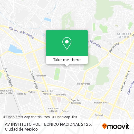 AV  INSTITUTO POLITECNICO NACIONAL 2126 map