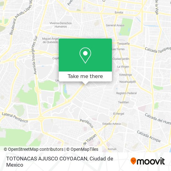 Mapa de TOTONACAS  AJUSCO  COYOACAN