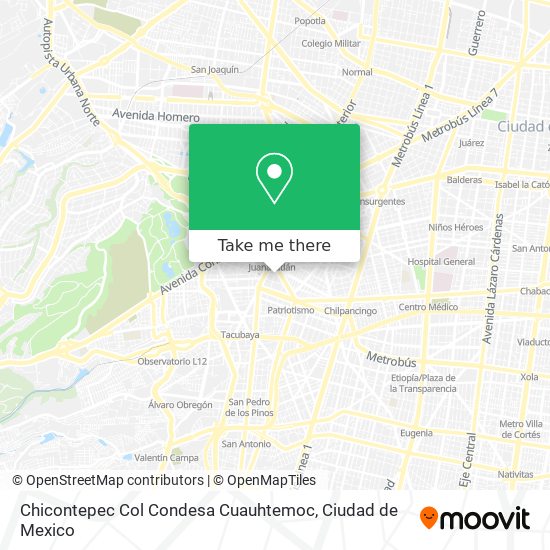 Chicontepec Col  Condesa Cuauhtemoc map