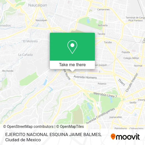 Mapa de EJERCITO NACIONAL ESQUINA JAIME BALMES