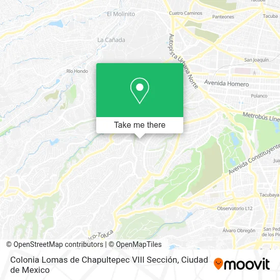 Colonia Lomas de Chapultepec VIII Sección map
