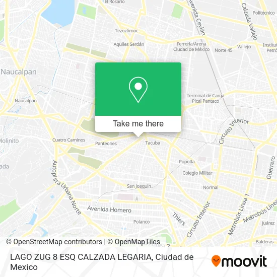 Mapa de LAGO ZUG 8 ESQ CALZADA LEGARIA